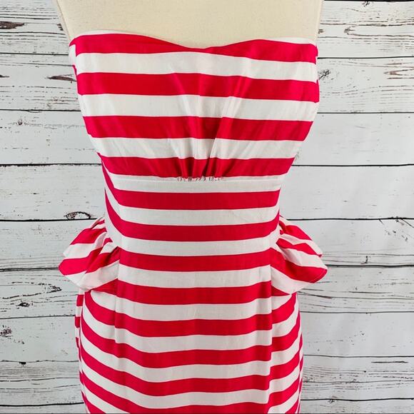 Lilly Pulitzer pink white stripe strapless - Picture 2 of 8